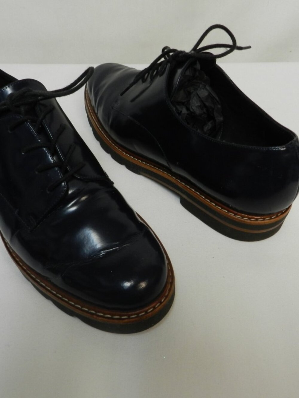 Robert Clergerie Size 40 US 9.5 Leather lace up loafer brogues derby black Women